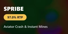 Spribe studio card showing 97.0% return rate on crash and instant games